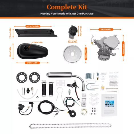 2-Takt 80cc Bicycle Bike Motorized Petrol Gas Motor Engine Kit Single Cylinder