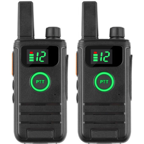 2 talkies-walkies mini portables - Batterie 6800mAh - Radio bidirectionnelle - Inclus headset - Communication longue distance fiable et compacte