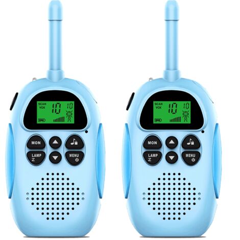 2 talkies-walkies rechargeables bleus pour enfants avec radio FM-AquaForge