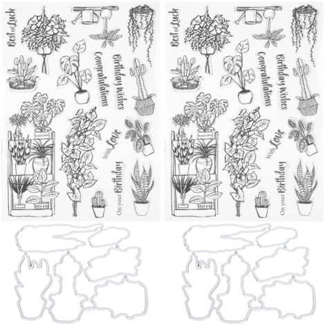 2 Tampons en Cristal Motif Vase pour DIY Album Photo Décoration Carte