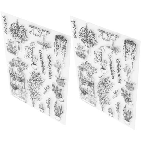 2 Tampons en Cristal Motif Vase pour DIY Album Photo Décoration Carte