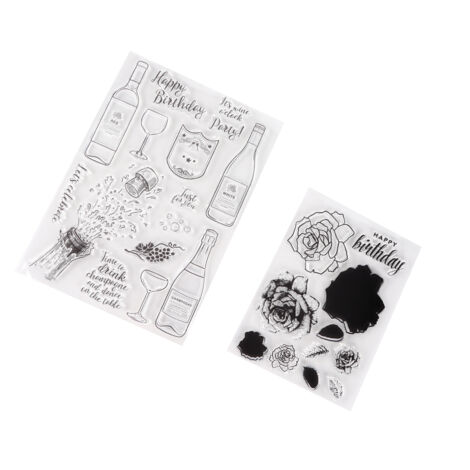 2 Tampons en TPR Transparents avec Motifs pour Scrapbooking, Album Photo, Cartes DIY et Journal Créatif