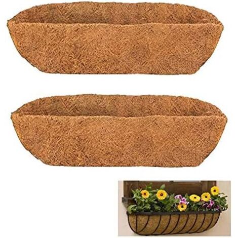 2 tapis de cocotier de 76 cm (30 pouces) pour jardinière murale, remplaçables, adaptés aux jardinières de fenêtre, aux clôtures et aux paniers à fleurs.