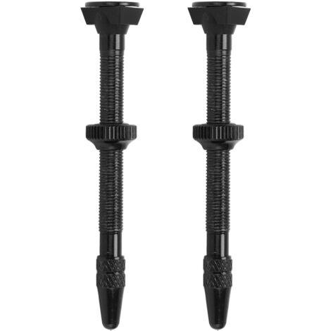 2-teilige 60-mm-Presta-Tubeless-Ventile, leichte Aluminiumlegierung für Mountainbikes und Rennräder, Schwarz