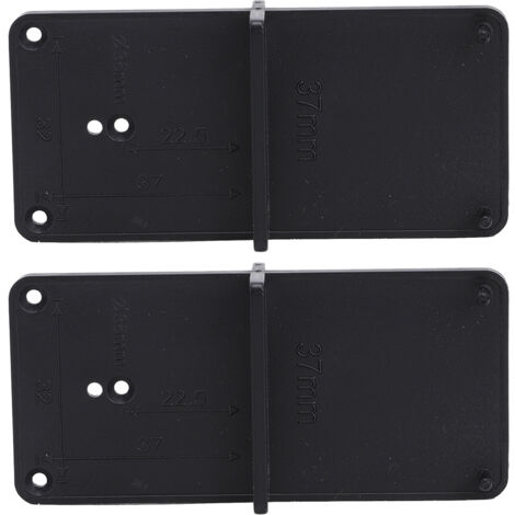 2-teilige Bohrschablone für Türscharniere, präzise Bohrführung, schwarzes Holzbearbeitungswerkzeug 85x40mm