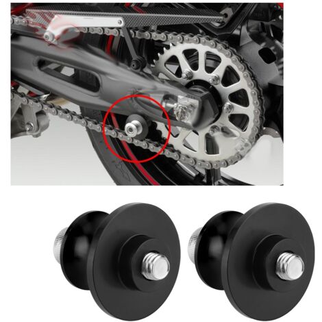 2-teilige, CNC-gefräste 8-mm-Hinterrad-Motorradhalterungen mit verschiebbaren Spulen für die Schwinge (Schwarz)