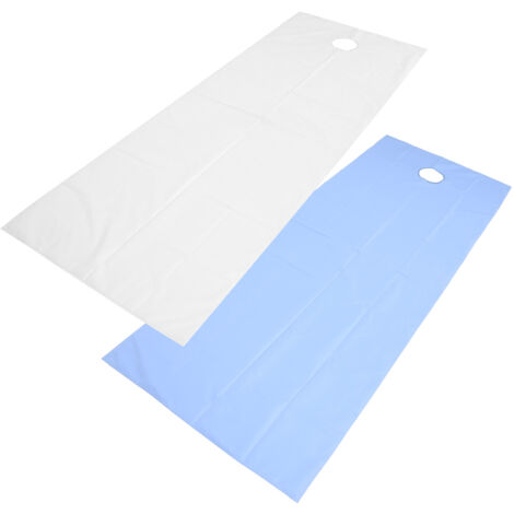 2-teilige Einweg-Massageliegenbezüge – Wasserdichter und atmungsaktiver Polyester-Schutz für Schönheitssalons und Spas (Weiß/Blau)