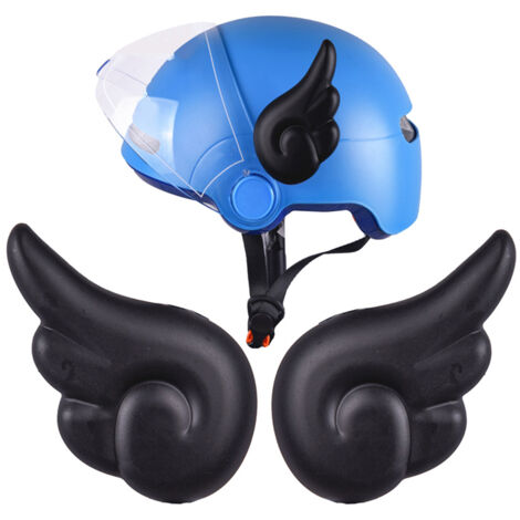 2-teilige Engelsflügel für Helme mit Sockel und Bändern – Dekoration für Motorrad-, Fahrrad- oder Snowboardhelme