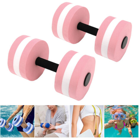 2-teilige EVA-Wasserhanteln – schwimmend, leicht für Yoga & Fitness – für Männer, Frauen und Kinder – Pink