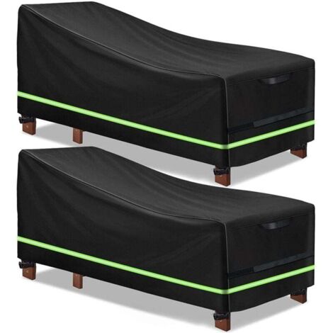 2-teilige Gartensofa-Abdeckung, wasserdichte Gartenbank-Abdeckung, schwarze Gartensofa-Abdeckung, 200 x 75 x 70/40 cm