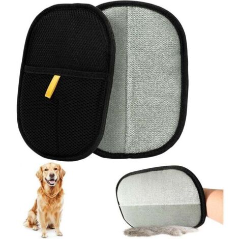 2-teilige Katzenhaar-Pflegehandschuhe, doppelseitige Tierhaarbürste, wiederverwendbare Tierhaarentfernerbürste zum Waschen, Entwirren und Pflegen, Katzenbürstenhandschuhe für Sofas, Möbel, Teppiche un
