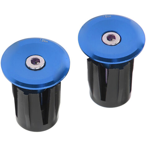 2-teilige, leichte Lenkerendkappen aus Aluminium für Mountainbikes und Rennräder, Blau