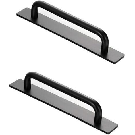 2-teilige selbstklebende Tür- und Fenstergriffe, Sofort-Türgriffe, selbstklebende Aluminiumgriffe, Möbelgriffe (schwarz)