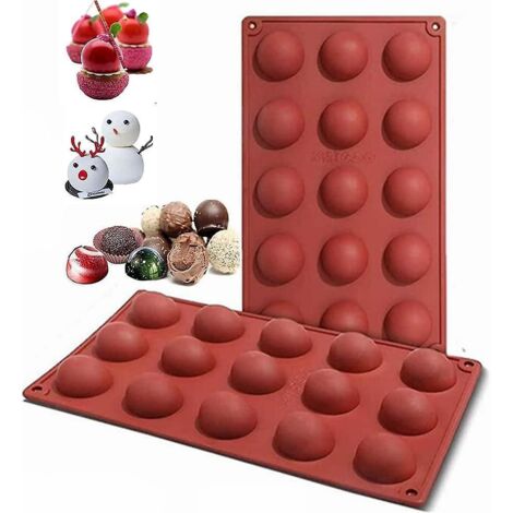 2-teilige Silikon-Halbkugelform, Schokoladenformen, Backformen zur Herstellung von Schokolade, Kuchen, Gelee, Mousse usw.