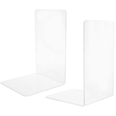 2-teilige, transparente Acryl-Buchstützen für Bücherregal, Schreibtisch oder Aufbewahrung zu Hause
