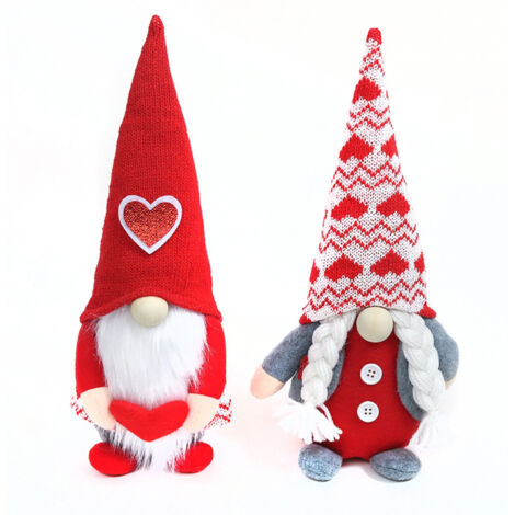 2-teilige Zwergenpuppe ohne Schrauben, Valentinstagsdeko, weiches Plüschtier, Geschenkidee