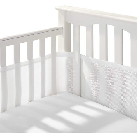 2-teiliger atmungsaktiver Babybett-Schutz aus Netzgewebe, stoßfest für Kinderbetten