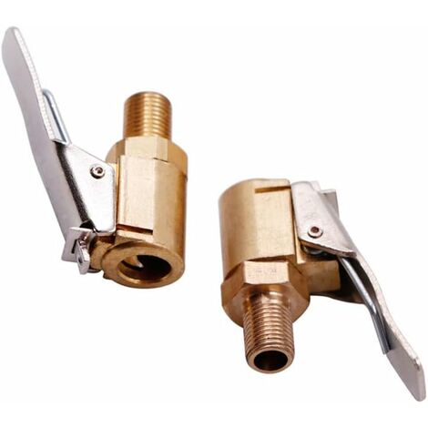 2-teiliger Autoreifen-Ventiladapter, 8-mm-Pumpendüse, Messing, Inflator, Ventilclip, Klemmverbinder, Adapter für Auto- oder LKW-Reifen