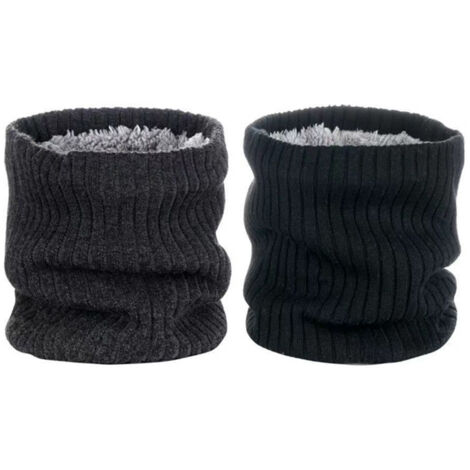 2-teiliger dicker Woll-Winter-Nackenwärmer, wärmender und winddichter Schal für Damen und Herren