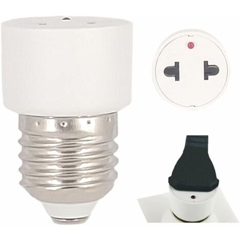 2-teiliger E27-Steckdosenadapter mit EU-Stecker, 250 V, max. 2 A, Weiß, einfache Installation