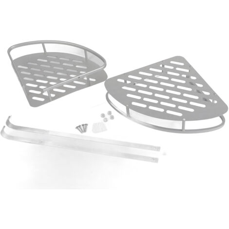 2-teiliger Eck-Duschorganizer, robuste Wandmontage aus Aluminiumlegierung, multifunktionale dreieckige Aufbewahrungsmöglichkeit für das Badezimmer