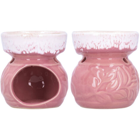 2-teiliger Keramik-Räuchergefäß, dekorativer, rosenförmiger Diffusor für ätherische Öle zur Aromatherapie