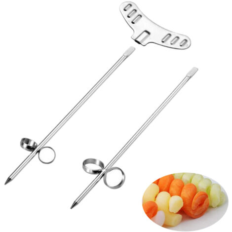 2-teiliger manueller Gemüseschneider aus Edelstahl, Spiralschneider für Kartoffeln und Obst, DIY-Werkzeug zum Schnitzen von Lebensmitteln