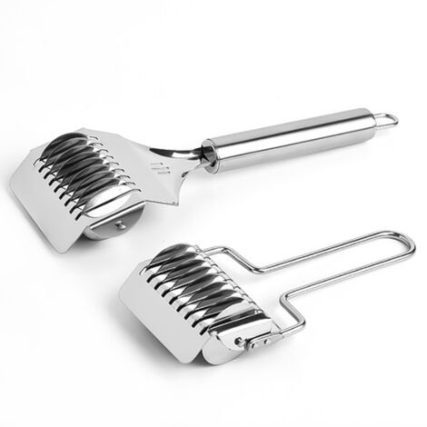 2-teiliger manueller Nudelschneider aus Edelstahl – Küchenhelfer für Nudeln, Spaghetti und Pasta – Haushaltsaccessoire zum Schneiden von Gemüse und frischer Pasta