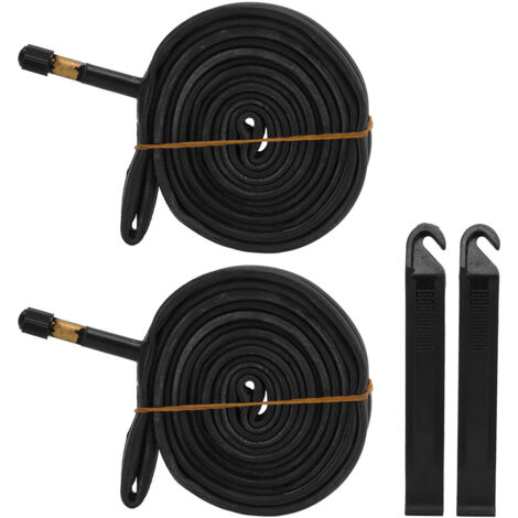 2-teiliger Mountainbike-Schlauch 700x23C 48mm Schrader-Ventil Butylkautschuk mit 2 Reifenhebern
