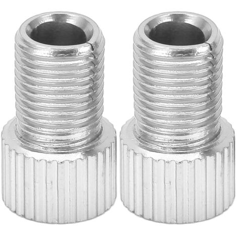 2-teiliger, robuster Presta-auf-Schrader-Fahrradventiladapter für Mountainbike-Pumpe, Silber