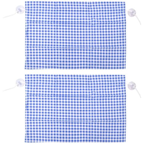 2-teiliger Sonnenschutz für Autofenster im Gitterdesign, UV-Schutz, mit Saugnäpfen, blauer Grill