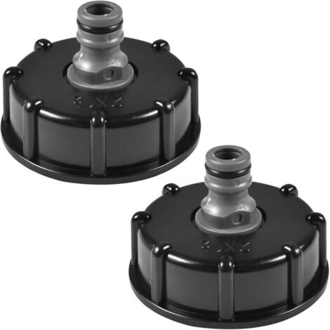 2-teiliger Tankdeckeladapter, IBC-Tankdeckel, S60x6 IBC-Anschlüsse, 1/2-Zoll-Gewindebohrungsabdeckung zum Anschluss eines Gartenschlauchs, IBC-Regenwassertank