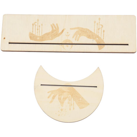 2-teiliger Tarotkartenständer aus Holz, Mond- und Rechteckfuß, stabile Kartenpräsentation