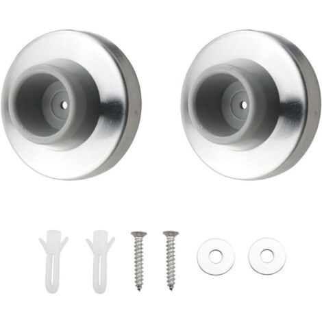 2-teiliger Türstopper, Wandschutz für Türgriffe, silberner Türstopper, Türgriffblock