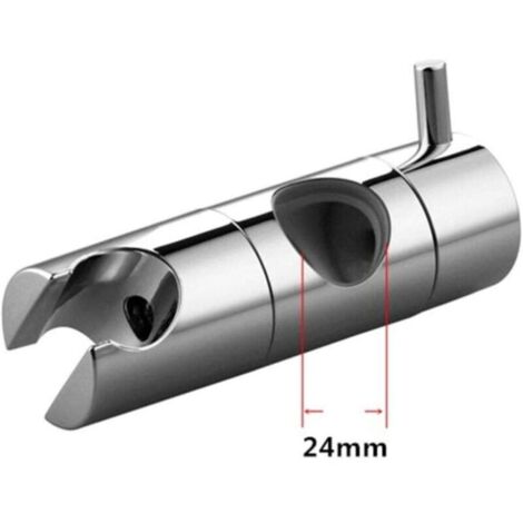 2-teiliger universeller Duschkopfhalter (24 mm Durchmesser) – Verstellbarer Duschkopfhalter aus Chrom, einfache Montage – Ersatz-Gleitstangenbefestigung – Duschkopfhalterung