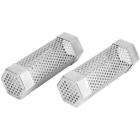 2-teiliges, 15 cm langes, sechseckiges Räucherrohr aus Edelstahl – Räucherbox für Grill und BBQ