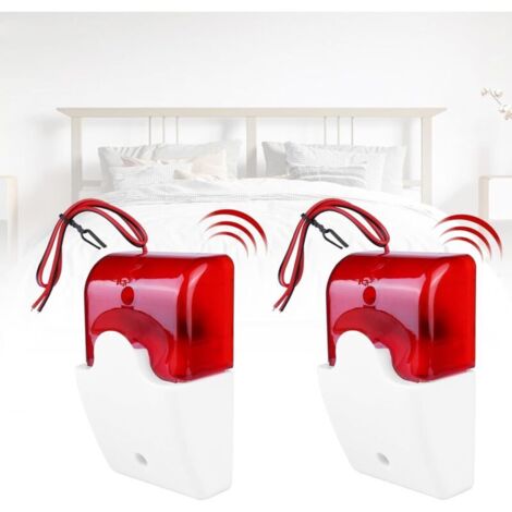 2-teiliges akustisches und optisches Alarmsystem: Kabelgebundene Blitzsirene, Stromausfallalarm, Alarm bei Stromausfall, Alarm