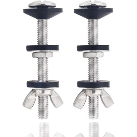 2-teiliges Befestigungsset für Toilettenspülkästen, 5/16 x 3,15 Zoll, robuste, rostbeständige Edelstahl-Toilettenschrauben