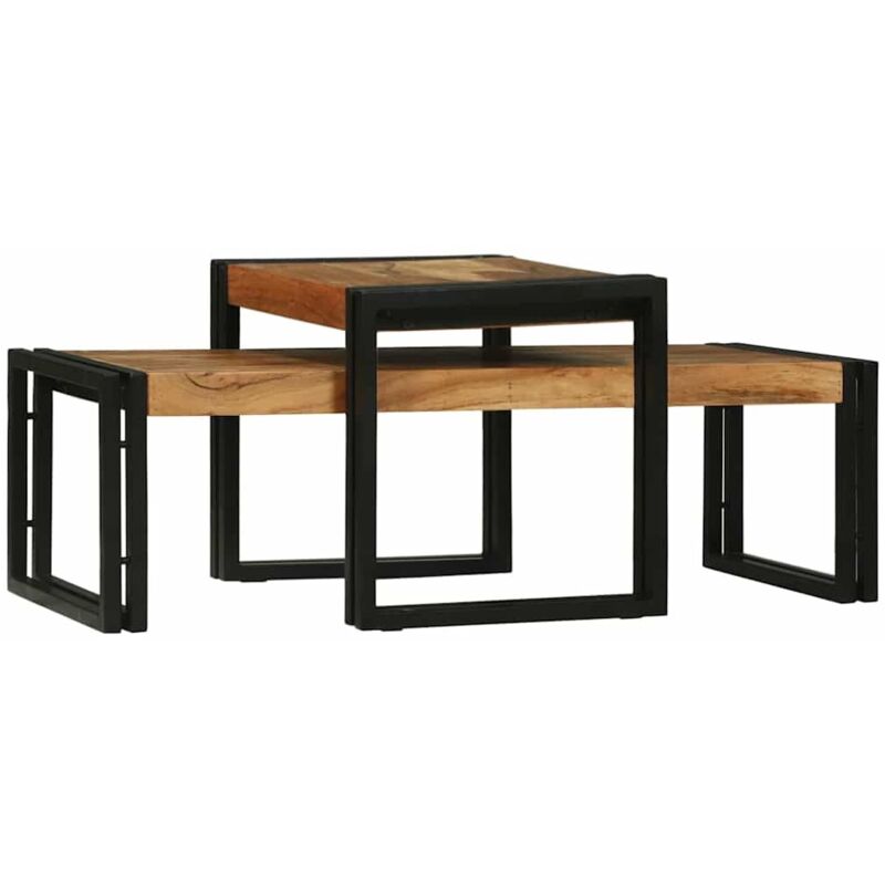 Couchtisch 2 Pcs Braun 48 X 40 X 40 Cm Akazie Massivholz Vidaxl