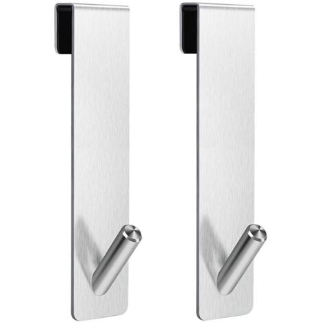 2-teiliges Duschhaken-Set, Handtuchhaken ohne Bohren, Türhaken für rahmenlose Glasduschtüren, passend für 6-12 mm Dicke (Silber)