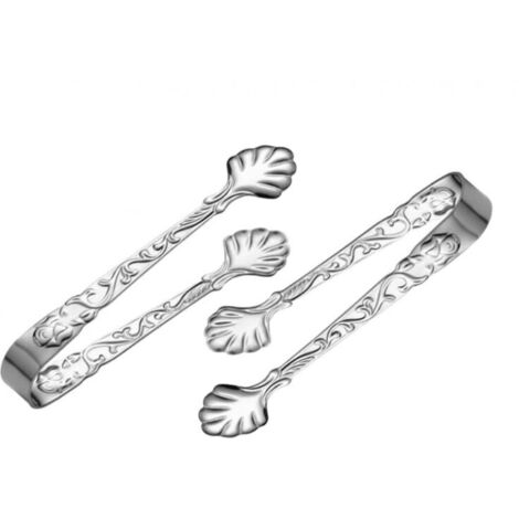 2-teiliges Eiszangen-Set, kleine Küchenzange, Zuckerzange aus Edelstahl, Mini-Zuckerzange, Eiszange, Bonbonzange, Mini-Zuckerzange, Mini-Eiscreme-Zuckerzange für Süßigkeiten