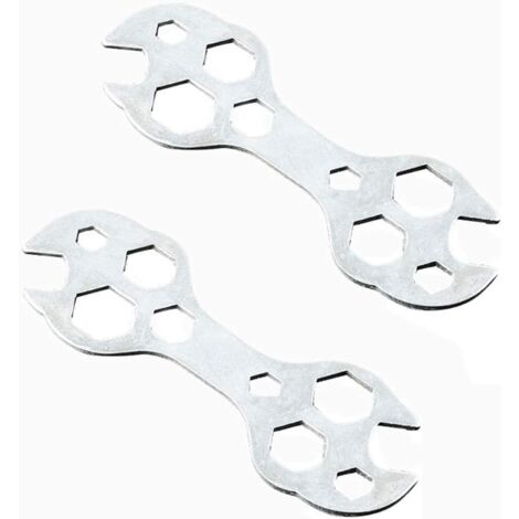 2-teiliges Fahrrad-Reparatur-Werkzeug-Set, Montagewerkzeug, Multifunktionsschlüssel, universelle Wartung, tragbar, handlich, Silber