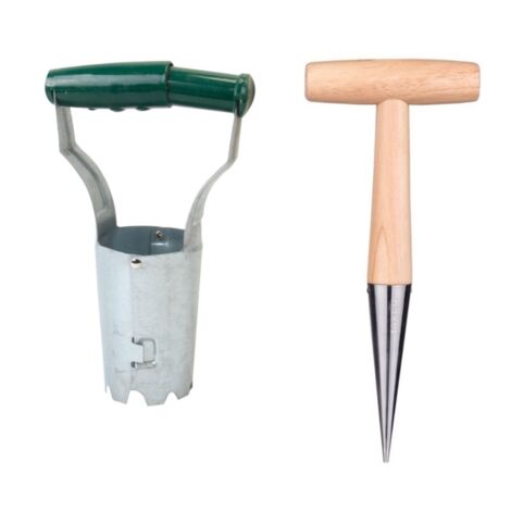 2-teiliges Gartenwerkzeug-Set zum Pflanzen, Handpflanzer mit automatischer Erdfreigabe zum Säen und Umpflanzen