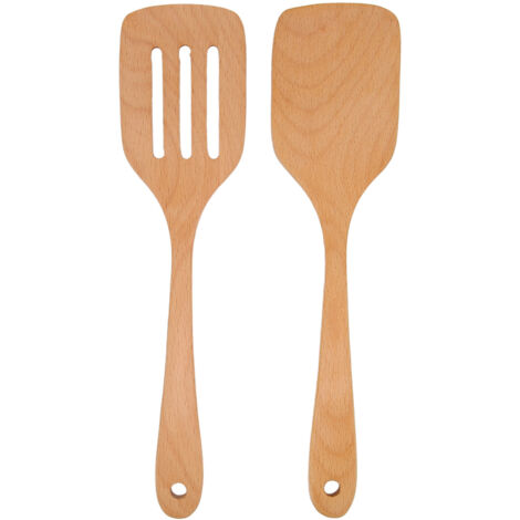 2-teiliges hitzebeständiges Holzspatel-Set, leichte Küchenutensilien für Zuhause
