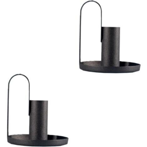 2-teiliges Kerzenhalter-Set aus Metall, Kerzenständer, Schreibtischdeko, Halloween-Deko, Spitzkerzen, Wanddekoration, kleiner Kerzenständer aus Eisen, dekorativer Kandelaber