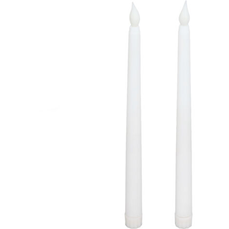 2-teiliges LED-Kerzenset mit künstlichem Flammeneffekt, batteriebetrieben, für Hochzeiten, Geburtstage und Partys, weißes Gehäuse