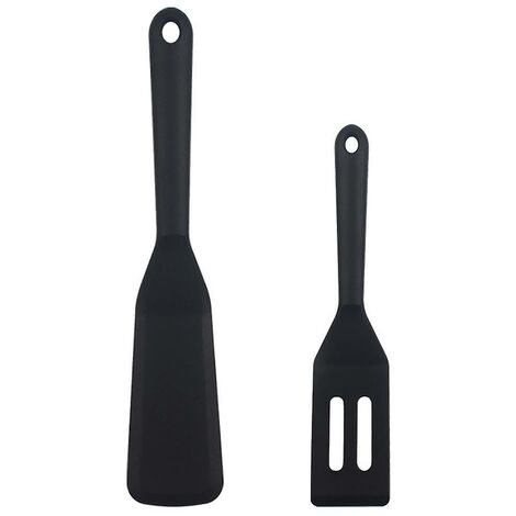 2-teiliges Lieblingsspatel, Einheitsgröße, schwarzes Silikon-Schaufel-Set