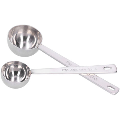 2-teiliges Messlöffel-Set aus Edelstahl 304 mit langem Griff, für Milchpulver und Gewürze