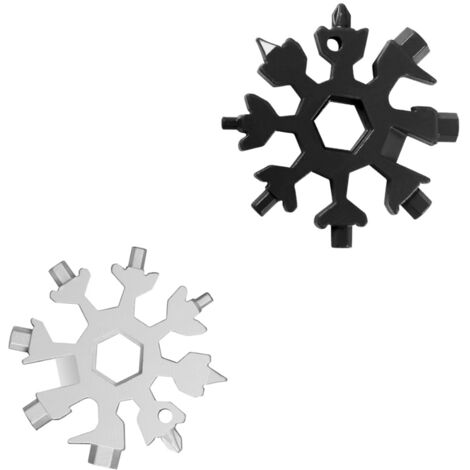 2-teiliges multifunktionales Schneeschlüssel-Set, tragbarer Kombi-Schneewerkzeug-Kombi