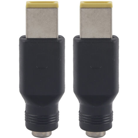 2-teiliges Netzteil (5,5 x 2,1 mm Buchse auf 11 x 5,0 mm Stecker, quadratisch) für Lenovo Laptop